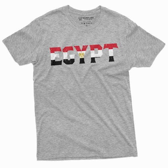 Egypt T-Shirt Country T-Shirt Arab Republic Of Egypt Tee Shirt Mens Womens Unisex Tshirt (Large Grey)