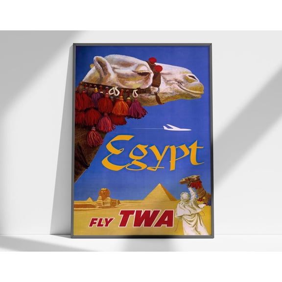 Egypt TWA Travel Poster, Unframed Paper Poster 8x10in