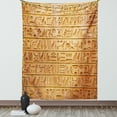 thumbnail image 1 of Egypt Tapestry, Hieroglyphs Composition with Horizontal Lines Figures Ancient Eastern Culture, Wall Hanging for Bedroom Living Room Dorm Decor, 40W X 60L Inches, Pale Orange Amber, by Ambesonne, 1 of 5