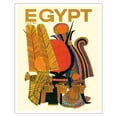 thumbnail image 1 of Egypt - United Arab Republic (UAR) - Egyptian Pharaohs - Vintage Travel Poster by David Klein c.1960s - Fine Art Matte Paper Print (Unframed) 16x20in, 1 of 4