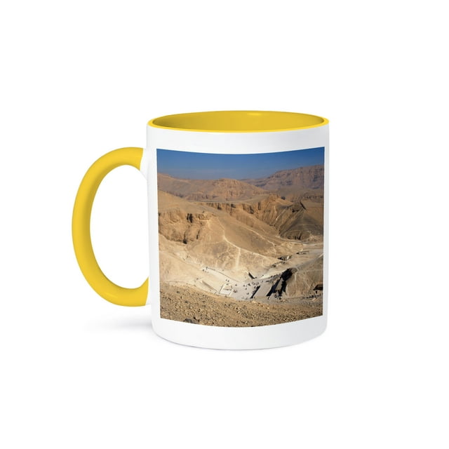 3dRose, Egypt, Valley of the Kings, Theban necropolis, tombs-AF14 PRI0016 - Prisma, 11oz Two-Tone Yellow Mug