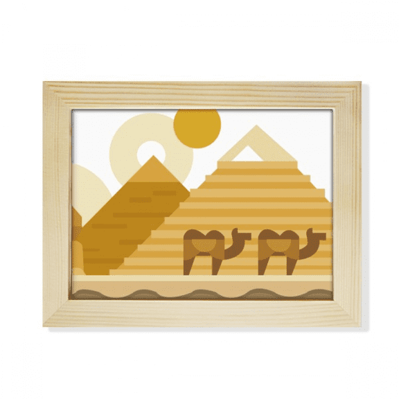 Egypt Yellow Green Sphinx Pyrads Camel Desktop Photo Frame Picture Art Decoration Painting 6x8 inch