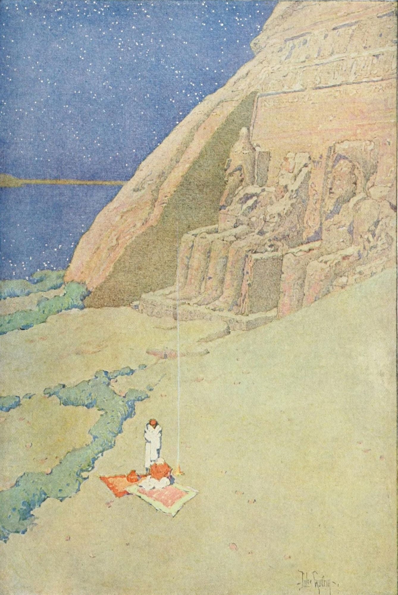Egypt and its Monuments 1908 Abu-Simbel Canvas Art - Jules Guerin (18 x 24)
