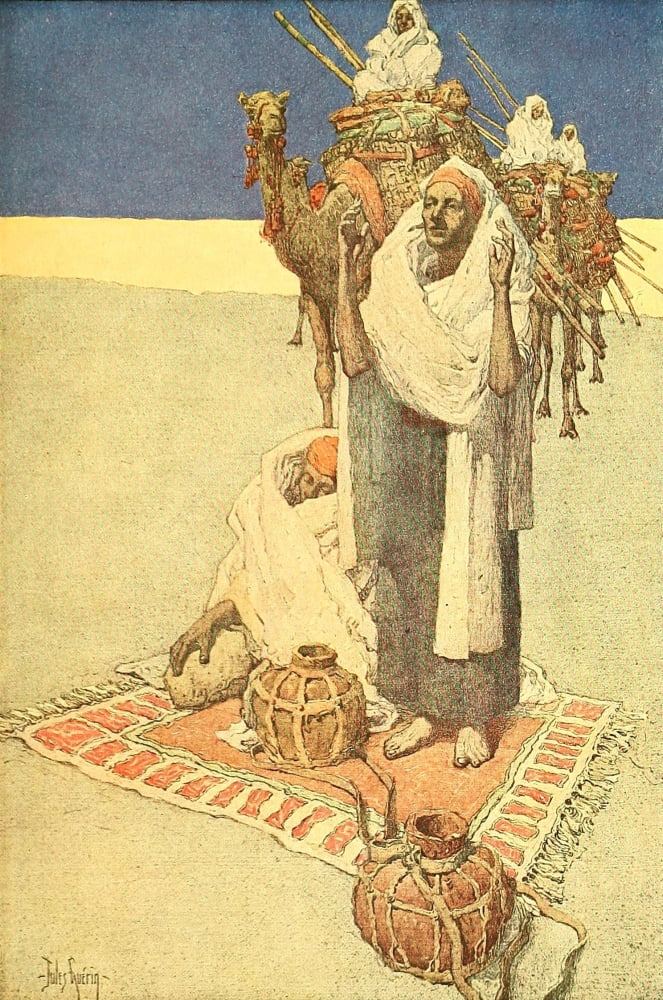 Egypt and its Monuments 1908 In prayer Canvas Art - Jules Guerin (24 x 36)