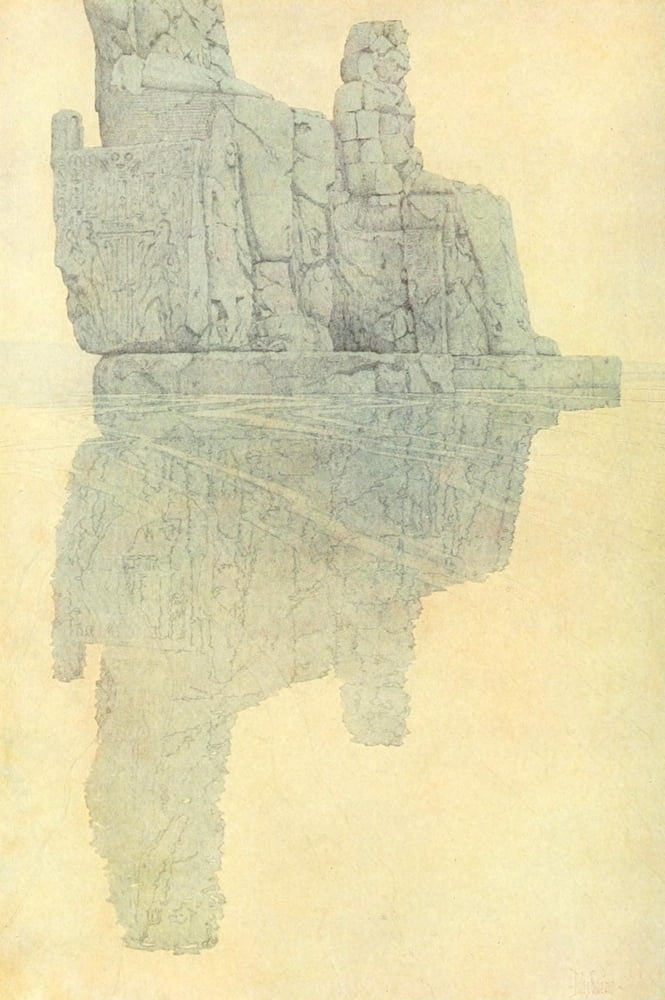 Egypt and its Monuments 1908 The Colossi of Memnon Canvas Art - Jules Guerin (18 x 24)