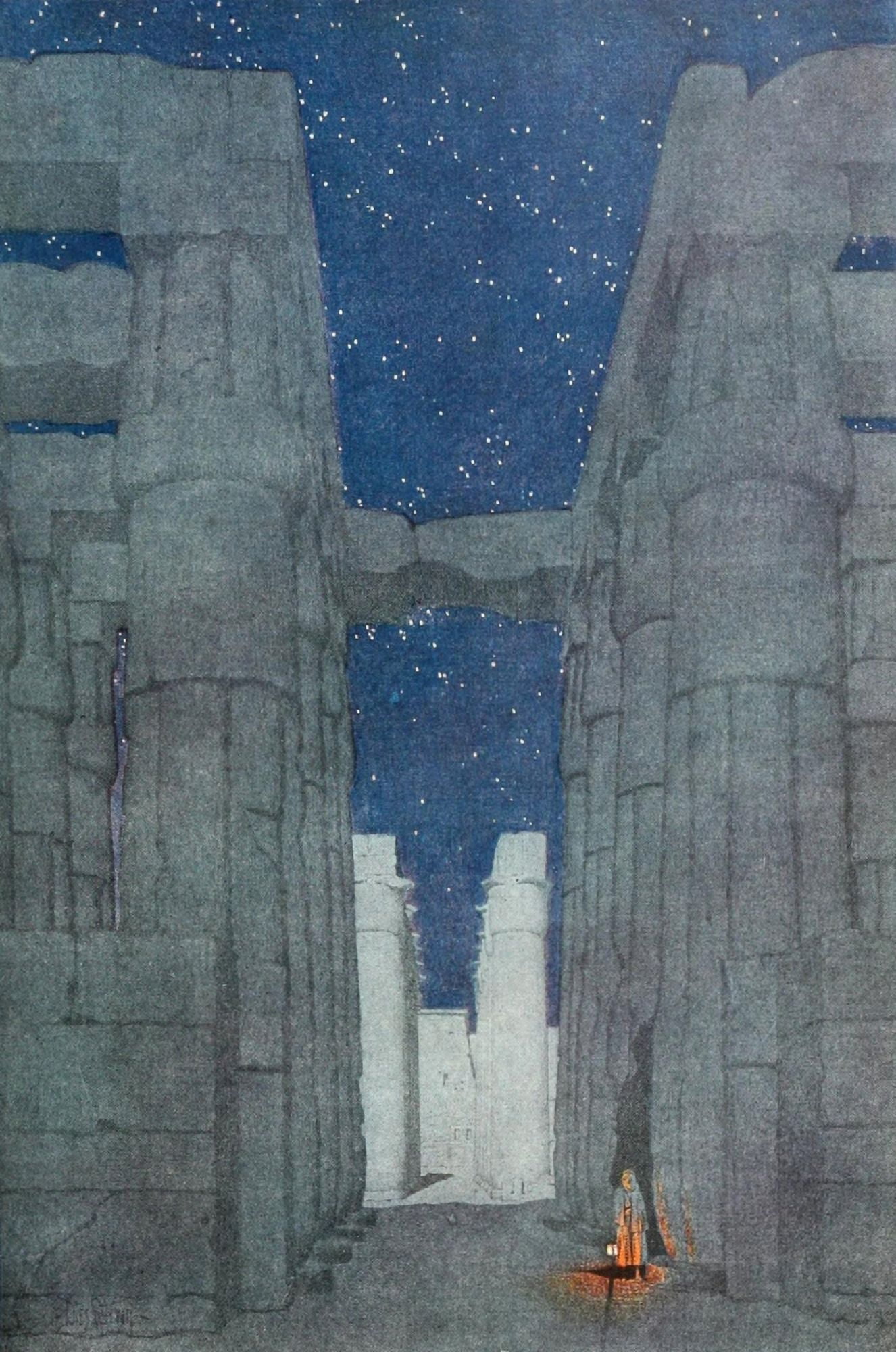 Egypt and its Monuments 1908 The Court of Amenhotep III Temple of Luxor Canvas Art - Jules Guerin (18 x 24)
