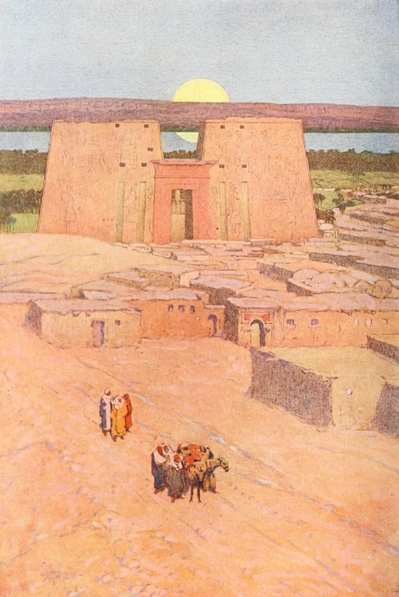 Egypt and its Monuments 1908 The Temple of Edfu Canvas Art - Jules Guerin (18 x 24)