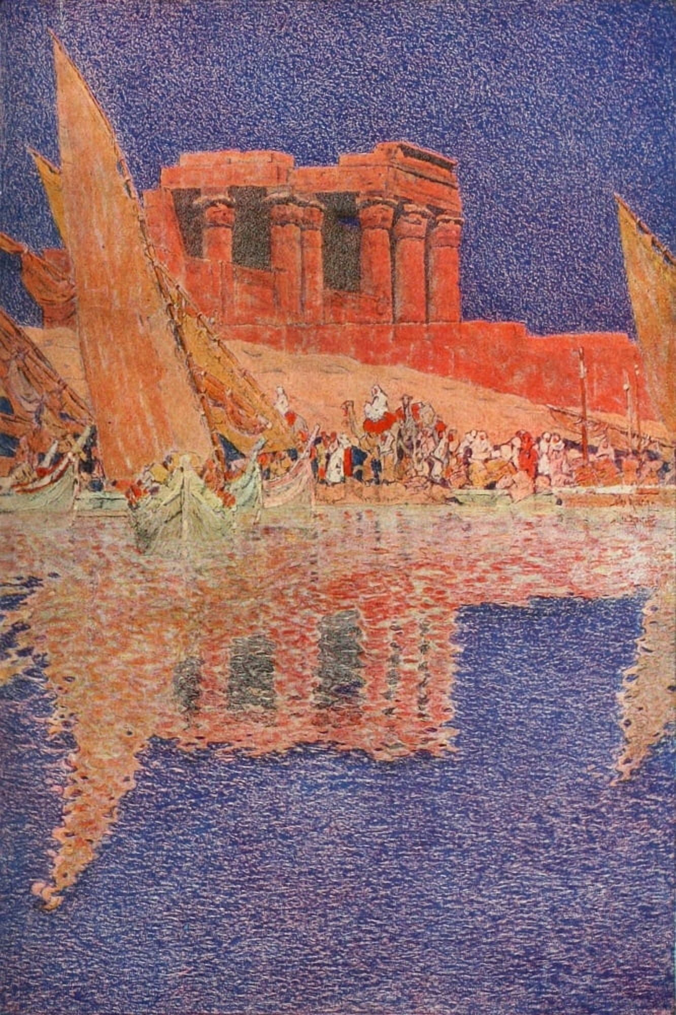 Egypt and its Monuments 1908 The Temple of Kom-Ombo Canvas Art - Jules Guerin (18 x 24)