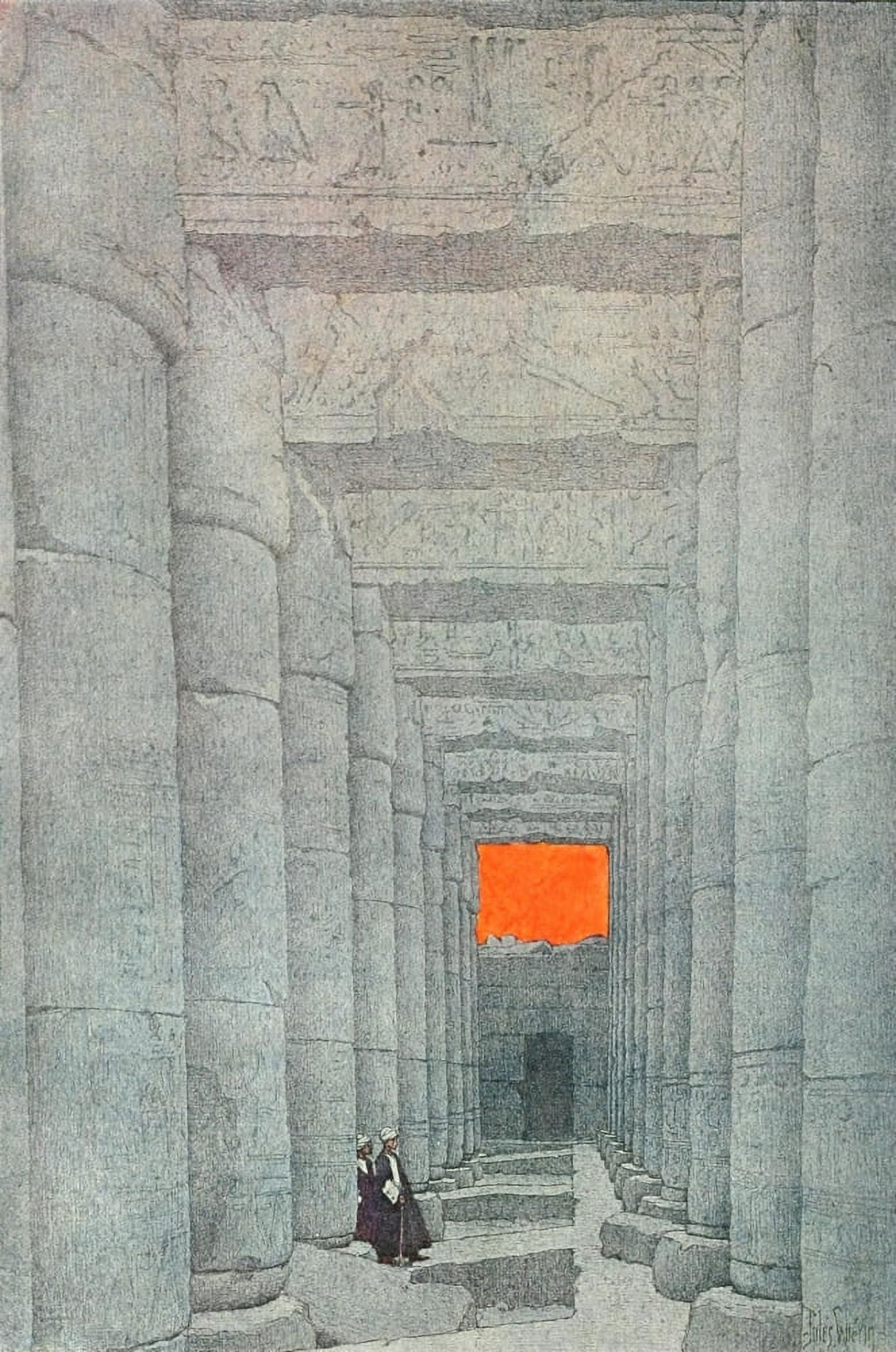Egypt and its Monuments 1908 The great hall of Abydos Canvas Art - Jules Guerin (18 x 24)