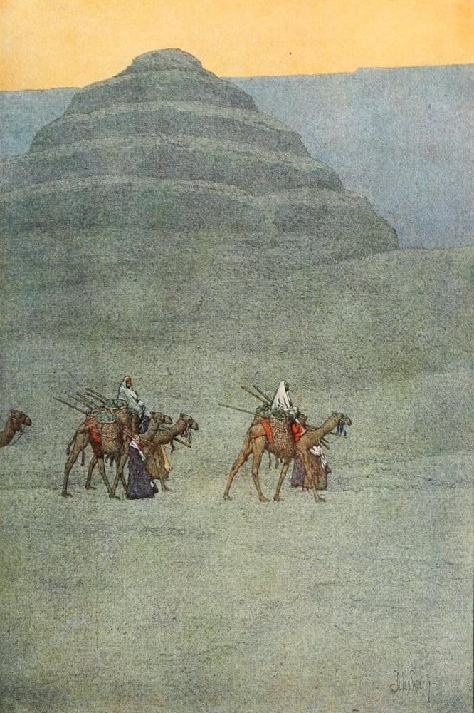 Egypt and its Monuments 1908 The step pyramid of Sakkara Canvas Art - Jules Guerin (18 x 24)