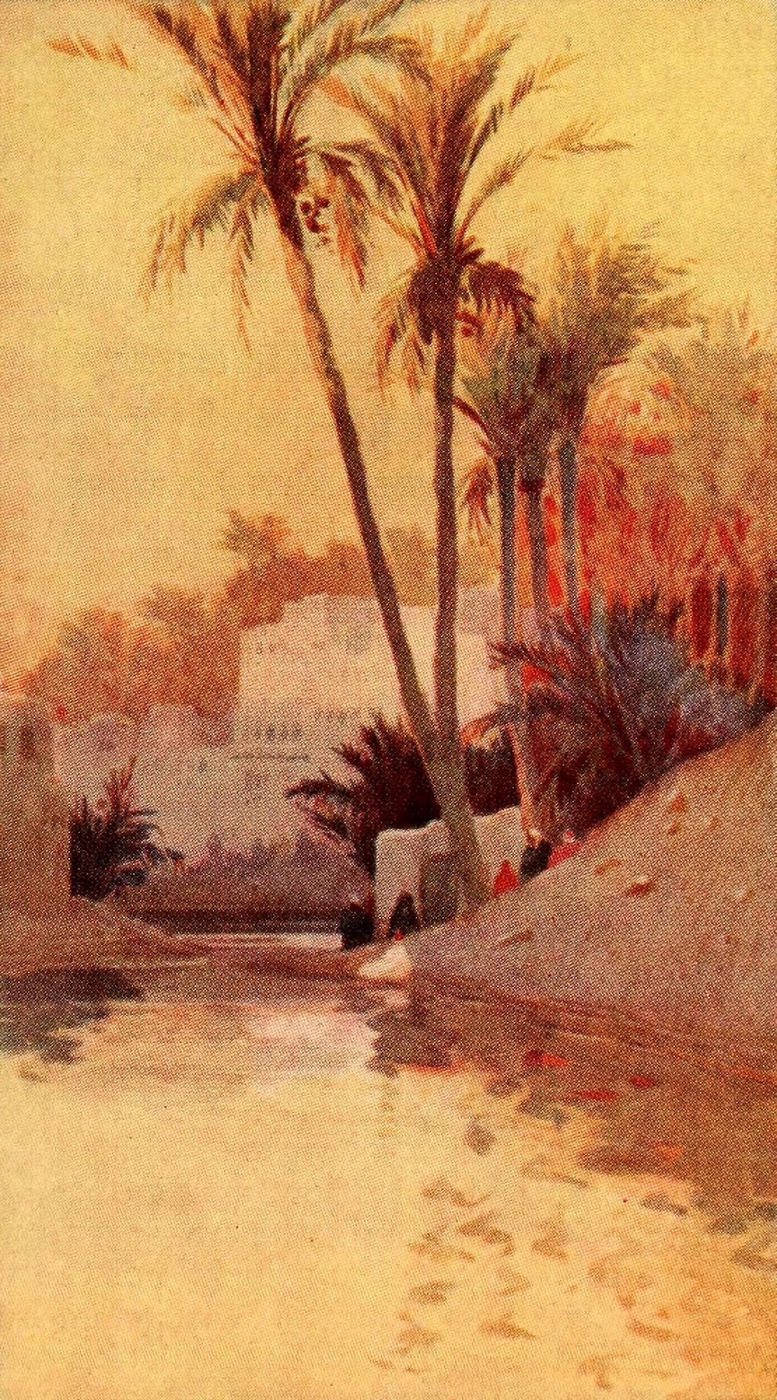 Egypt & how to see it 1907 Bahr-el-Yussuf Canal Canvas Art - Augustus Osborne Lamplough (24 x 36)
