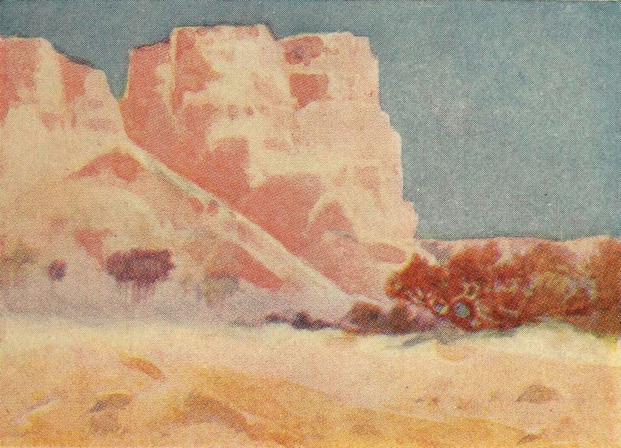Egypt & how to see it 1907 Hills at Dabbeh Canvas Art - Augustus Osborne Lamplough (18 x 24)