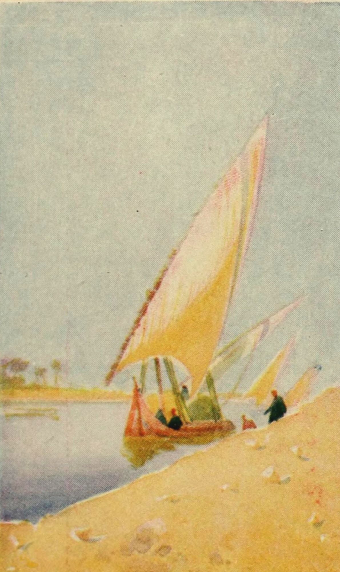 Egypt & how to see it 1907 On the canal at Ben-Korra Canvas Art - Augustus Osborne Lamplough (18 x 24)
