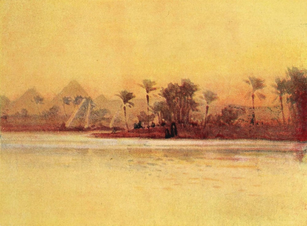Egypt & how to see it 1907 The Nile off Sakkara Canvas Art - Augustus Osborne Lamplough (18 x 24)