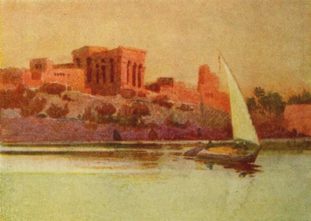 Egypt & how to see it 1907 The temple at Kom Ombo Canvas Art - Augustus Osborne Lamplough (24 x 36)