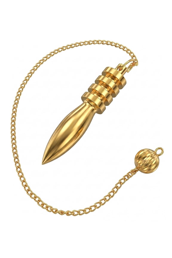 Egyptian 4 Ring Brass Metal Pendulum Dowsing Tool Divination Reiki Chakra Metaphysical Spiritual