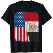 Egyptian American Flag Half USA Egypt Root Proud T-Shirt