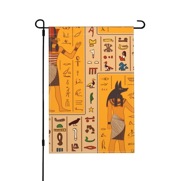 Egyptian Ancient Hieroglyphs Garden Flag Outdoor House Flags 12 X 18 Inch Banner Yard Home Decoration