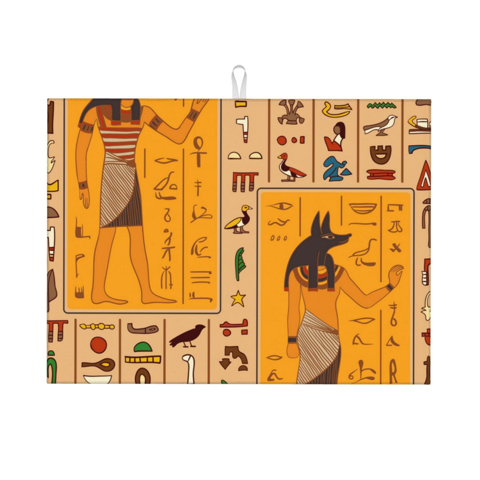 Egyptian Ancient Hieroglyphs Large Kitchen Drying Mat 18x24 Inch Ultra ...