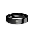 thumbnail image 1 of Egyptian Ankh Symbol Engraved Black Tungsten Polished Ring, 6mm, Size 7.5, 1 of 2