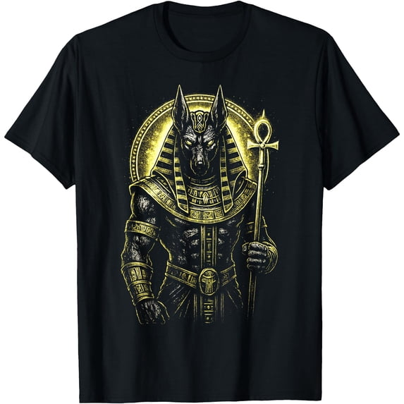 Egyptian Anubis Ancient Mythology God Hieroglyphs T-Shirt - Walmart.com