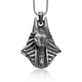 thumbnail image 1 of Egyptian Anubis Head Pendant Men Necklace, Oxidized Anubis Head Necklace, Sterling Silver Pendant, Mythology Pendant, Egyptian God Jewelry, 1 of 5