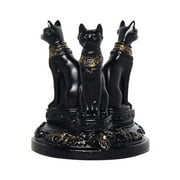 Egyptian Bast Cat Crystal Ball Display Stand Figurine Home Decor With Intricate Gold-Accented Collars Perfect For 5-7Cm Spheres And Eggs