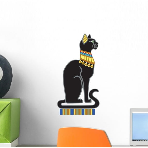 Egyptian Black Cat Bastet Wall Decal Wallmonkeys Peel and Stick Graphic (12 in H x 7 in W) WM502627