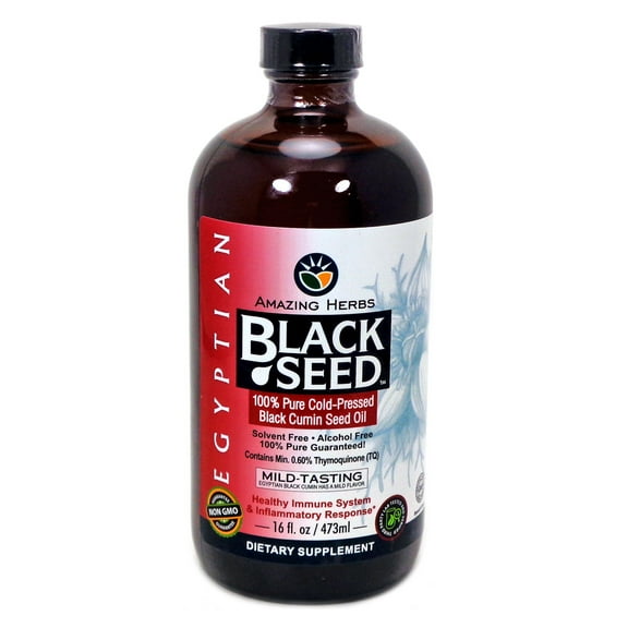 Amazing Herbs Black Seed Oil - Cold Pressd - Egyptian - 16 Fl Oz