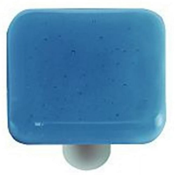 Egyptian Blue Square Glass Cabinet Knob - Aluminum Post