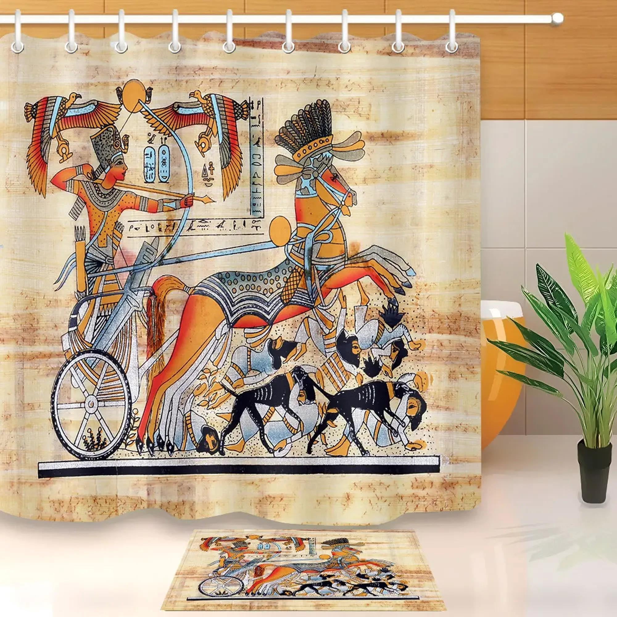 Egyptian Chariot Shower Curtain King Tutankhamun's Ancient Ride in