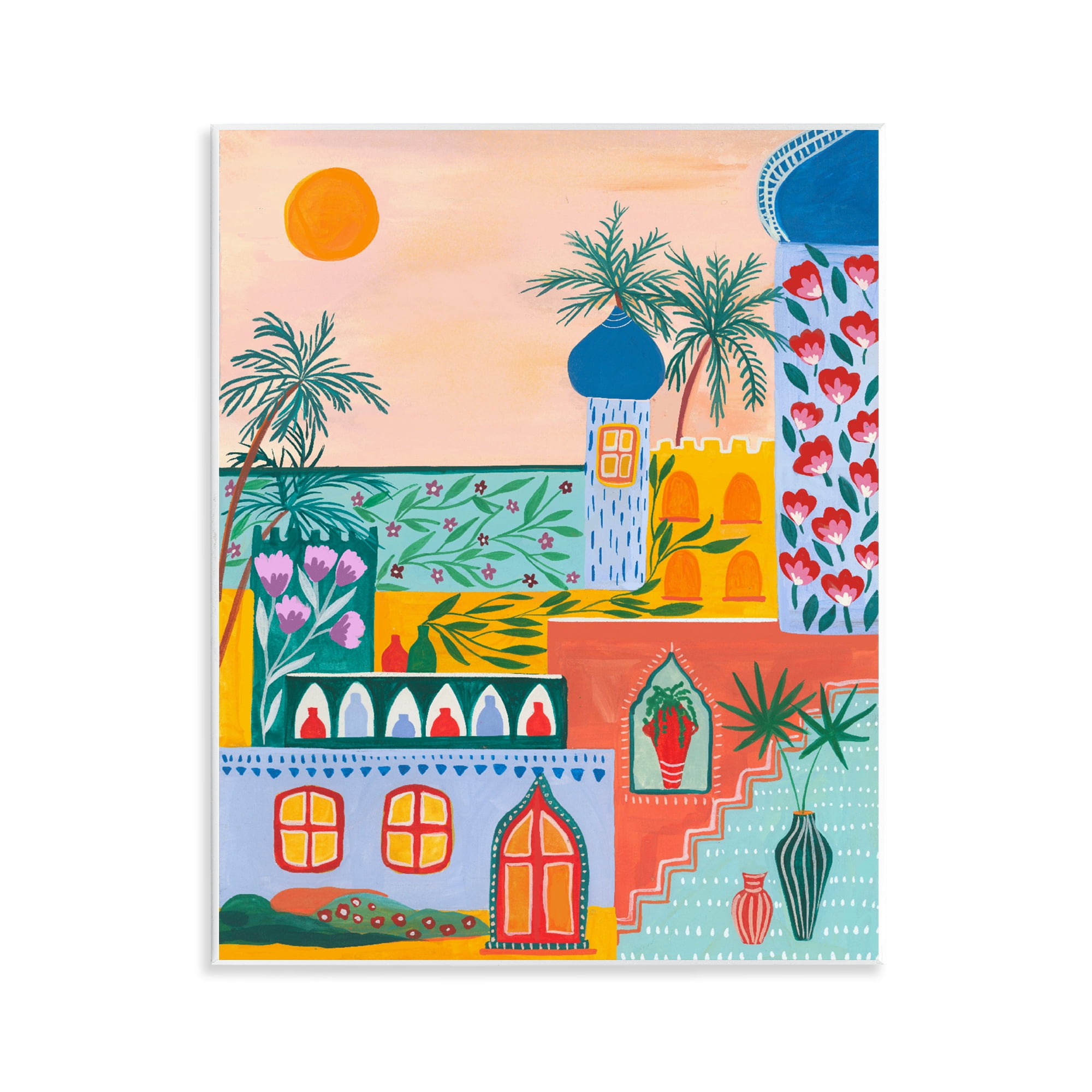 Egyptian City Architecture Wall Plaque Art, design by Nabeela Rumi