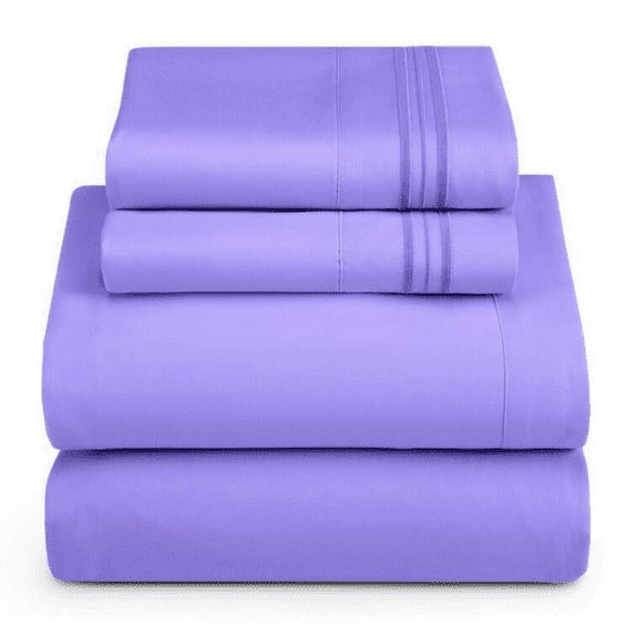 Egyptian Comfort 4 Piece Fitted Flat Bed Sheet Set 1900 Count Deep Pocket Sheets