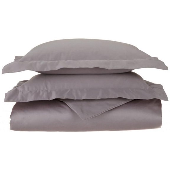 Egyptian Cotton 1500 Thread Count Solid Duvet Cover Set Full/Queen-Grey