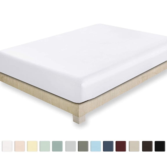 Egyptian Cotton 1PC Fitted Sheet Sleeper Sofas, 62"x74"x6", White Solid, Sofa Queen