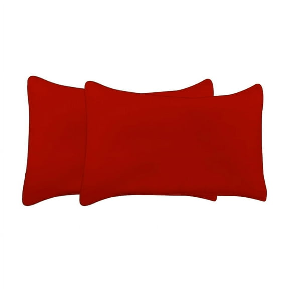 Egyptian Cotton 2 PCs Pillowcases Solid (Blood Red,King)