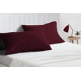 thumbnail image 1 of Egyptian Cotton 26X26 Size Pillow Covers Solid & Fade Resistance Pillow Case (Pack of 2, Wine), 1 of 4