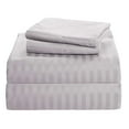 thumbnail image 1 of Egyptian Cotton 3 Piece Fitted Sheets Sets - Luxury & Comfy Soft 300TC Sheets 12" inch Secure Fit Deep Pockets - Breathable & Cozy Sheets - Light Grey Stripe, Twin-XL Size., 1 of 5