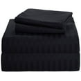 thumbnail image 1 of Egyptian Cotton 3 Piece Fitted Sheets Sets - Luxury & Comfy Soft 300TC Sheets 16" inch Secure Fit Deep Pockets - Breathable & Cozy Sheets - Black Stripe, Twin Size., 1 of 5