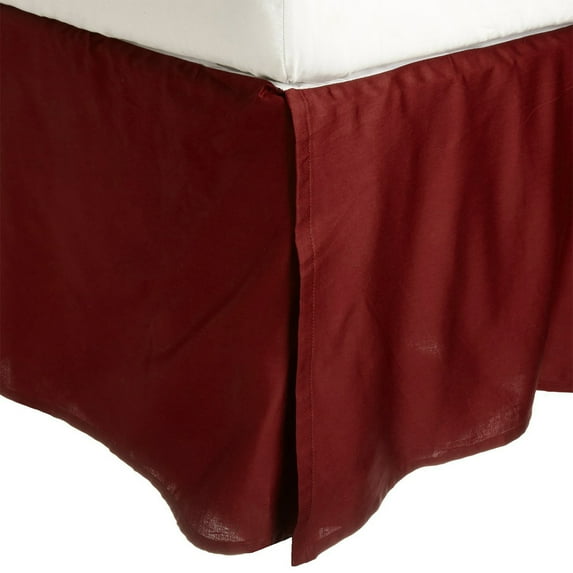 Egyptian Cotton 300-Thread Count Solid Bed Skirt by Blue Nile Mills, Queen, Burgundy