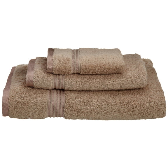 Egyptian Cotton 600 GSM, 3-Piece Towel Set, 1 Bath, 1 Hand, 1 Face Taupe