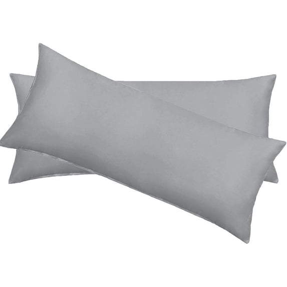 Egyptian Cotton 600 -TC Luxury 2 PC Pillow Cases Body Size (20x 56 inches ) Silver Grey
