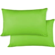 Egyptian Cotton 600 -TC Luxury 2 PC Pillow Cases King Size (20x 40 inches ) Parrot Green