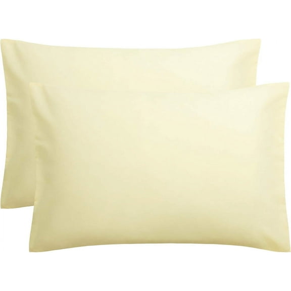 Egyptian Cotton 600 -TC Luxury 2 PC Pillow Cases Standard Size ( 20 x 26 inches ) Ivory Solid Pillow Covers