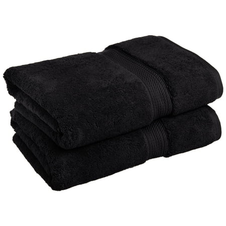 Egyptian Cotton 900 GSM Hotel Quality 2-Piece Bath Towel Set Black