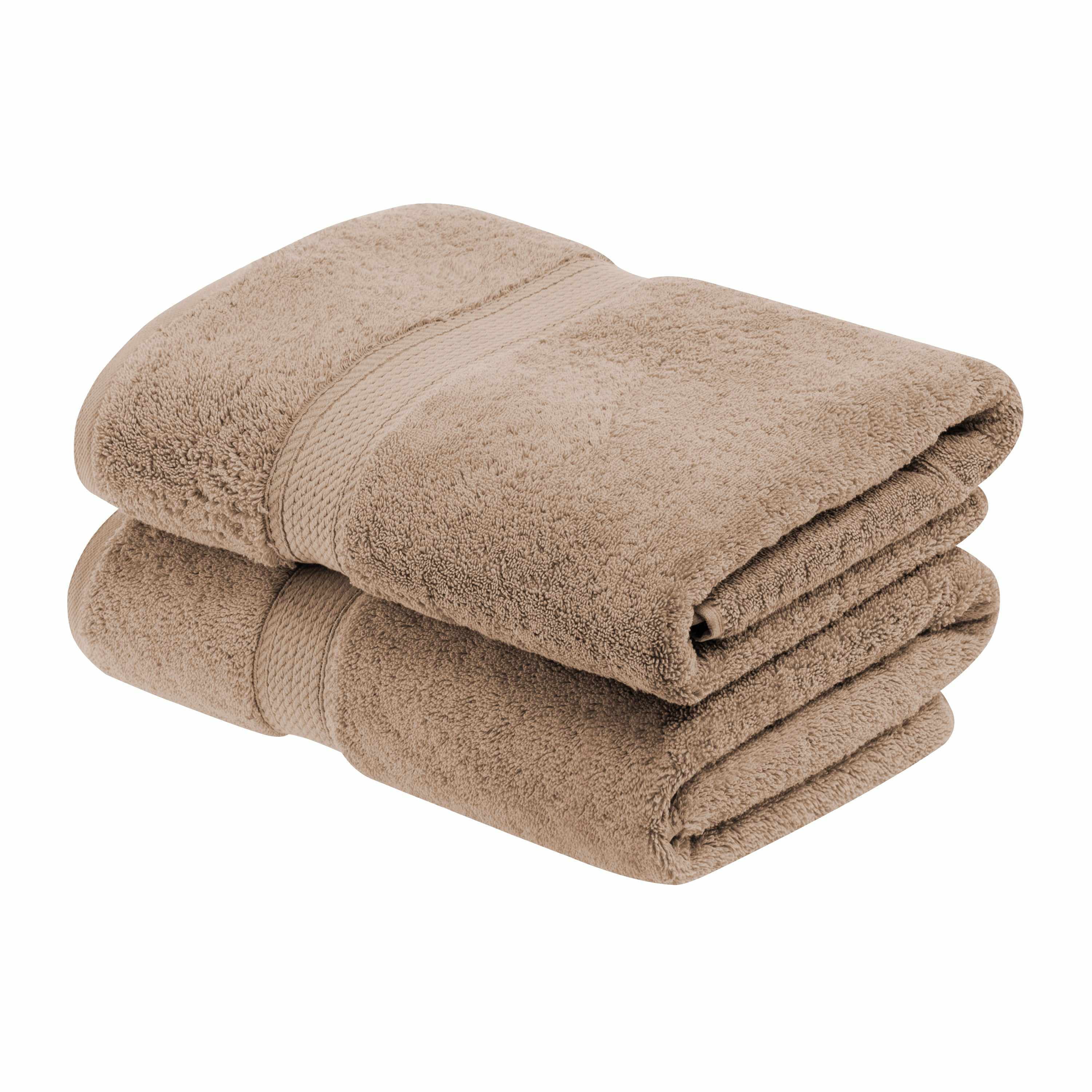 Egyptian Cotton 900 GSM Hotel Quality 2-Piece Bath Towel Set Latte, Brown