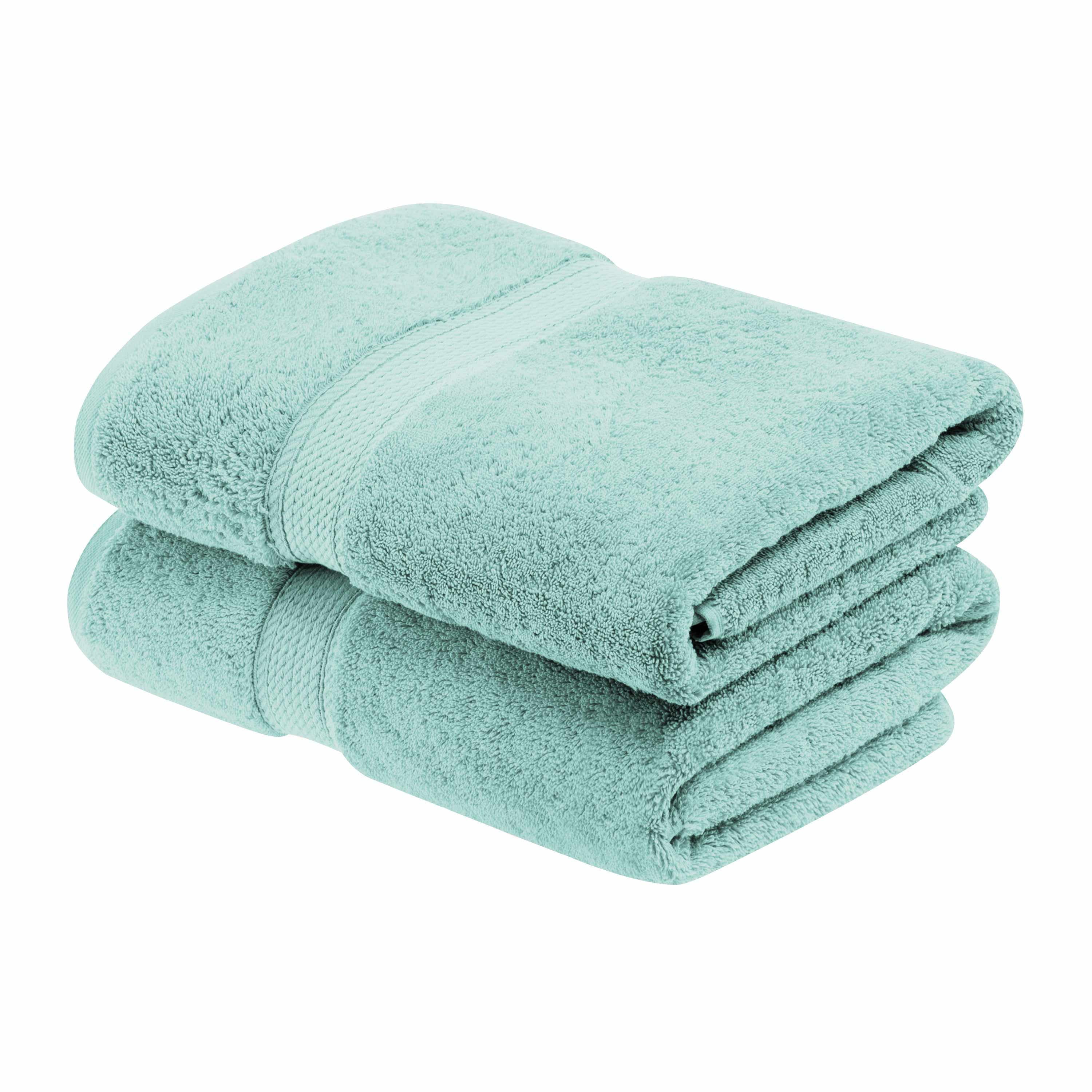 eLuxury 900 GSM 8 Piece 100% Cotton Bath Towel Set, White