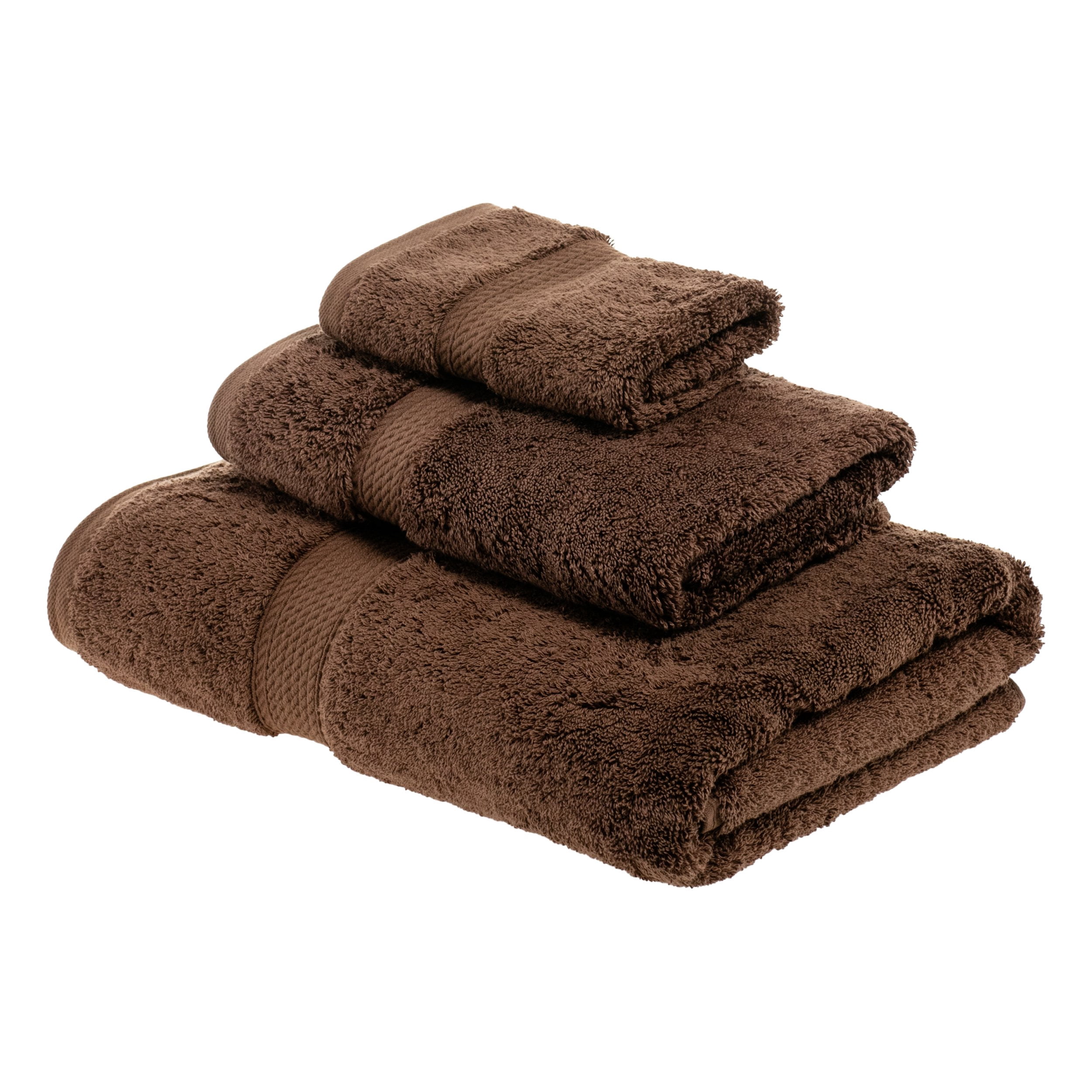 Egyptian Cotton 900 GSM Hotel Quality 3-Piece Towel Set, 1 Face, 1 Hand, and 1 Bath Chocolate