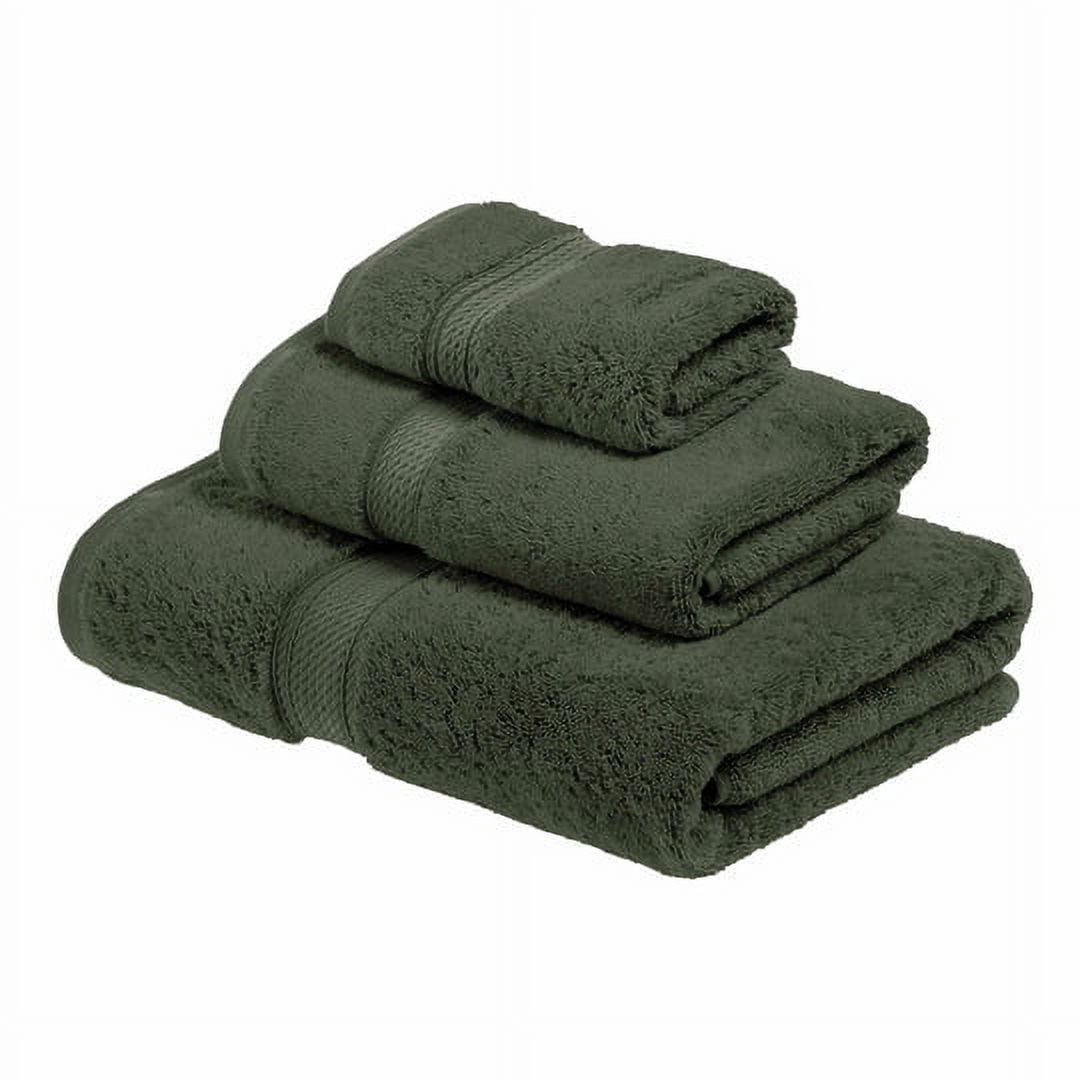 Egyptian Cotton 900 GSM Hotel Quality 3-Piece Towel Set, 1 Face, 1 Hand, and 1 Bath Forest Green