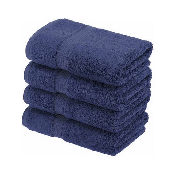 Egyptian Cotton 900 GSM Hotel Quality 4-Piece Hand Towel Set Navy Blue